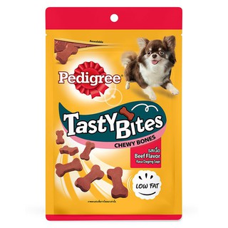 🔥HOT🔥 เพดดิกรี ขนมสุนัข รูปกระดูก รสเนื้อ 50 ก. PEDIGREE Tasty Bites Chewy Bones Beef Flavor 50 g.