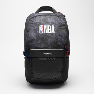 เป้สะพายหลัง ขนาด 25 ลิตร สีดำลายบาสเก็ตบอล NBA TARMAK 25L Backpack NBA - Black