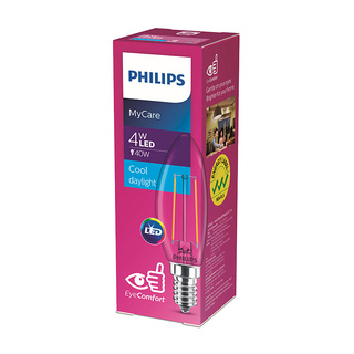 ✨นาทีทอง✨ หลอดไฟ LED ฟีลาเมนต์ 4 วัตต์ Cool Daylight PHILIPS รุ่น CLASSIC4W B35 E14 Light Bulbs