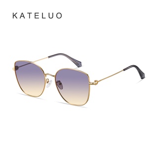 [พร้อมกล่อง] Kateluo A0742 แว่นตากันแดด เลนส์โพลาไรซ์ TR90 กรอบสี่เหลี่ยม เบาพิเศษ ไล่โทนสี สําหรับผู้หญิง