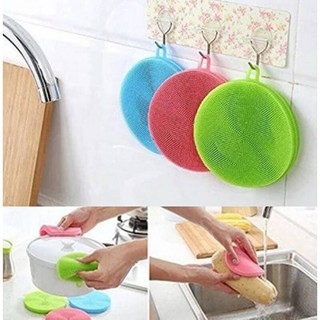 ซิลิโคนล้างจาน Sponge Scrubber ฟองน้ำล้างจาน ฟองน้ำซิลิโคน ทำความสะอาดอเนกประสงค์ คละสี