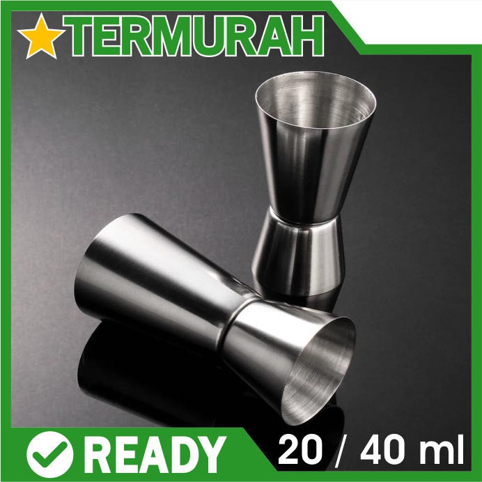 Jigger ถ้วยตวงสแตนเลส 20/40ml 20 40 cc 20/40cc เหล็ก