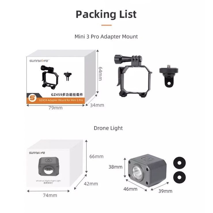 Sunnylife Drone Light Bracket Sports Camera Holder Accessories for Mini 3 Pro for ACTION 2 / GoPro ราคา ถูกที่สุด ดีลบีเคเค แกลเลอรีภาพที่ 9