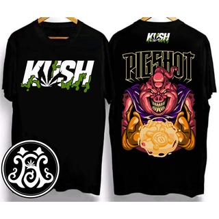 Kush เสื้อยืดลําลอง แขนสั้น ทรงหลวม โอเวอร์ไซซ์ สไตล์วินเทจ สําหรับผู้ชาย BLAQ U33