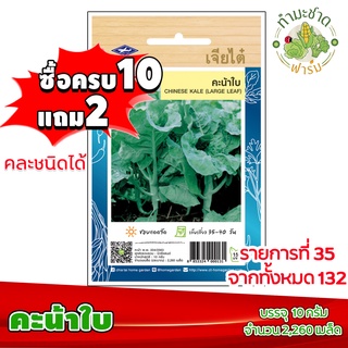 (ซื้อ10แถม2) เมล็ดพันธุ์ คะน้าใบ Chinese kale ประมาณ 2,260เมล็ด เจียไต๋ เมล็ดพันธุ์พืช เมล็ดพันธุ์ผัก เมล็ดผัก เม็ดผัก