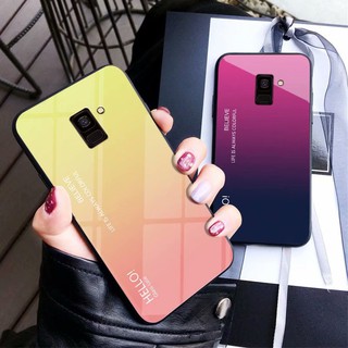 Samsung GalaxyJ8 J4 J6 2018 J2Pro J2prime J7prime J5prime เคสโทรศัพท์ Mobile Shells Gradient Glass Cases เคสมือถือ