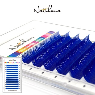 NATUHANA C/D 8 -14 มม สีฟ้า ขนตาปลอม สีรุ้ง สำหรับต่อขนตา ขนตามิงค์ ชนิด เบา