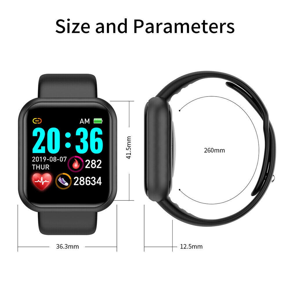 สมาร์ทวอทช์ Y68 สมาร์ทวอทช์บลูทูธนาฬิกาหน้าจอสัมผัส IOS Android Heart Rate Monitor เดินวิ่ง Smart Watch ส่งที่ชาร์จ รูปที่ 6
