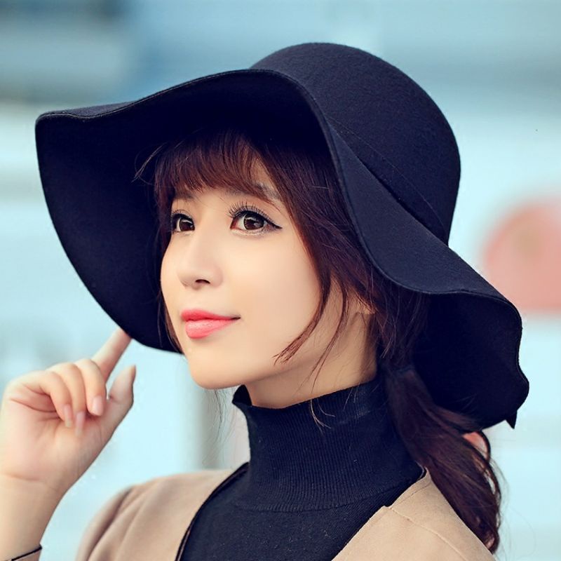 ฺB083 [พร้อมส่งจากไทย] หมวกบักเก็ต ปีกกว้าง สำหรับผู้หญิง