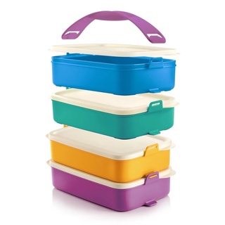 Tupperware ปิ่นโตพลาสติก 4 ชั้น Click To Go with Handle