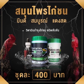 ชุดสมุนไพรไก่ชน บินดี สมบูรณ์ แดงสด 400฿