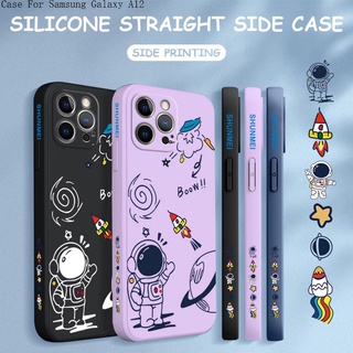 Compatible With Samsung Galaxy A12 A32 A42 A7 2018 4G 5G สำหรับ Case Cartoon NASA Rocket เคส เคสโทรศัพท์ เคสมือถือ