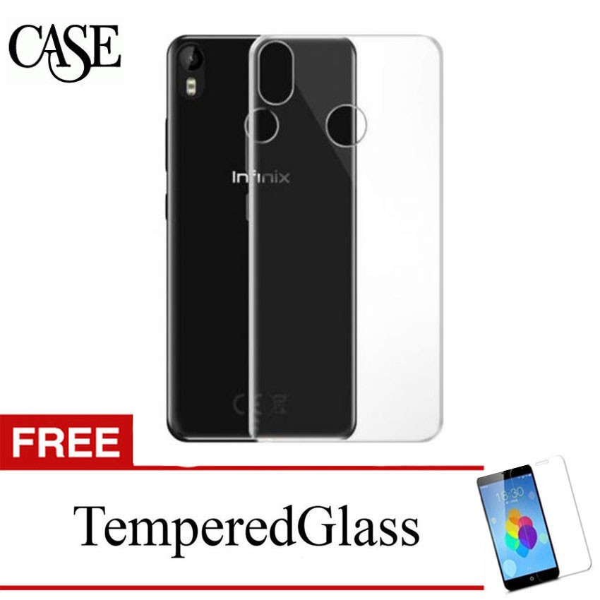 เคสสําหรับ Infinix Hot 6X / X623 - Clear + Free Tempered Glass - Ultra Thin Soft Case