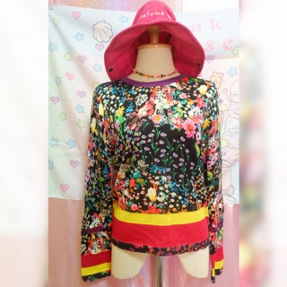 เสื้อไหมพรมลายดอกรอบตัว