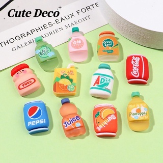 【 Cute Deco 】เครื่องดื่มจําลองน่ารัก (11 แบบ) AD แคลเซียม / โคล่าขวดแดง / ส้ม สามารถเสน่ห์ ปุ่ม Crocs / Jibbitz น่ารัก Croc รองเท้า DIY / วัสดุเรซิน เสน่ห์ สําหรับ DIY