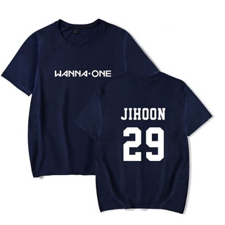 Wanna One 29 JIHOON ขนาดใหญ่ ผู้ชาย &amp; ผู้หญิง เสื้อยืดผ้าฝ้ายแขนสั้นสำหรับผู้ชายและผู้หญิง XXS 4XLSize S-5XL