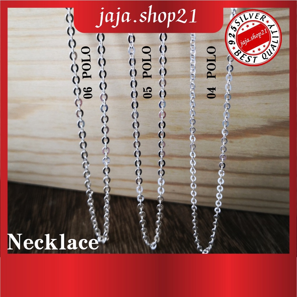 | สร้อยคอโซ่เงิน 925 POLO | สร้อยคอโปโลเงิน 925 | Rantai Leher POLO Perak 925