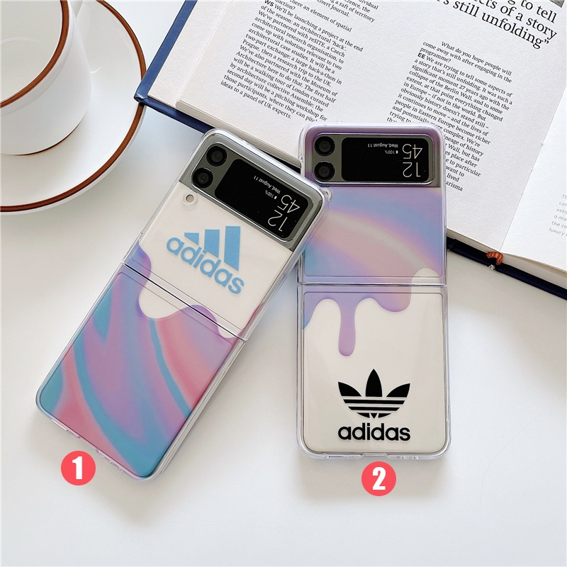 Samsung Galaxy Z Flip6 5 4 3 5G กรณีแฟชั่นแบรนด์สีสันเม็ดสีโปร่งใส Hard Shell สีสันกันกระแทก CreativeCover