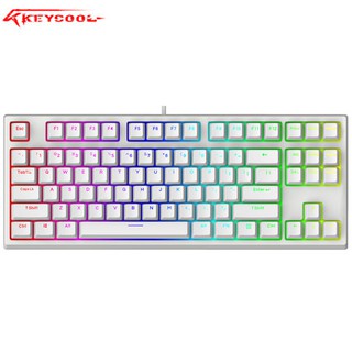 【Hotswappable】 Keycool KC87 White คีย์บอร์ด gaming keyboard TKL 87keys บลูทู ธ RGB light effect Gateron Switch