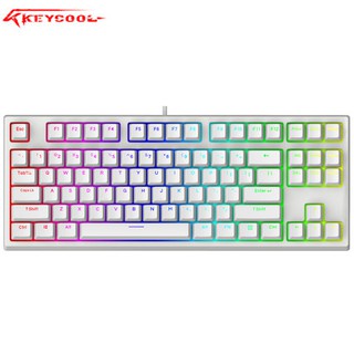 【Hotswappable】 Keycool KC87 White คีย์บอร์ด gaming keyboard TKL 87keys บลูทู ธ RGB light effect Gateron Switch