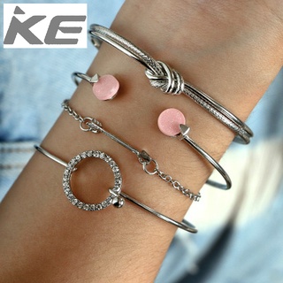 Simple Knotted Ring Circle Diamond Geometric Bracelet Four Piece Set Bracelet for girls for wo