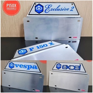 ที่วางป้ายทะเบียนด้านหลัง ทรงสี่เหลี่ยมคางหมู สําหรับ vespa excel p150x