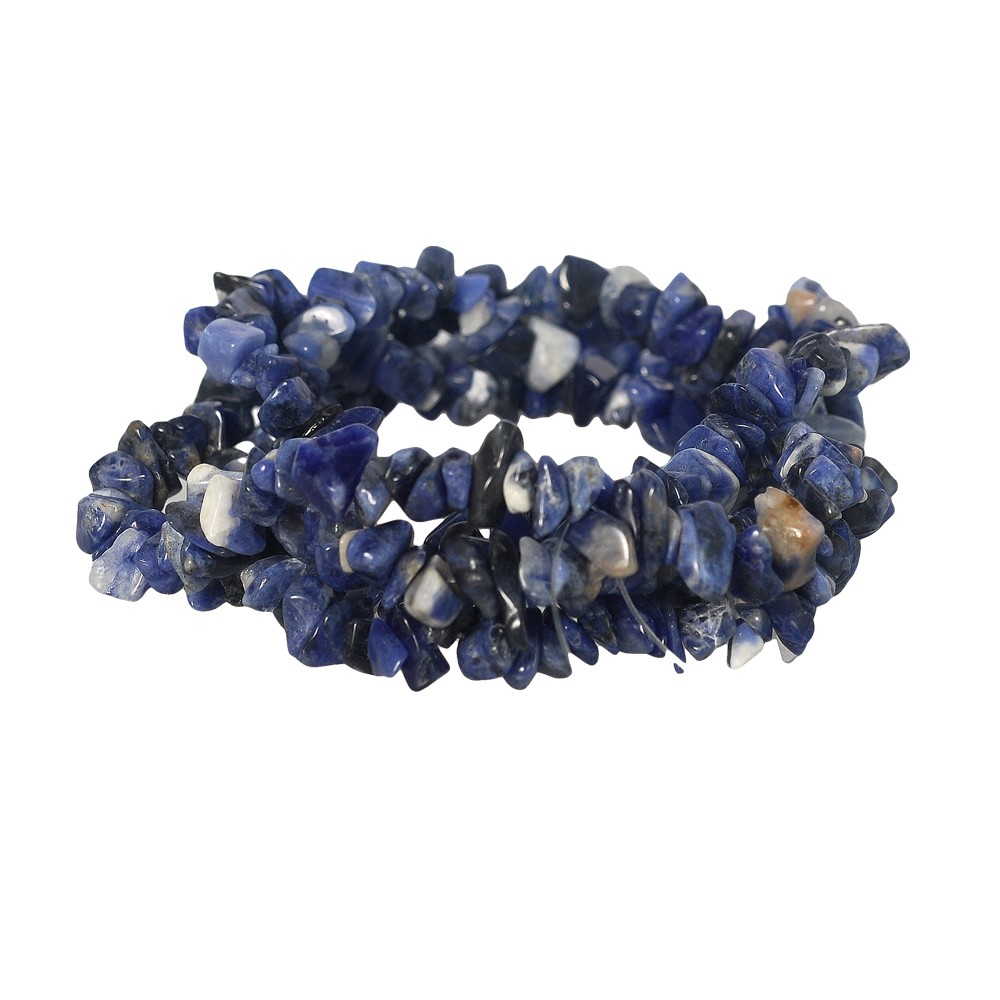 ลูกปัดแท้ Chip (เศษหิน) หินโซดาไลท์ (Sodalite) - (LZ-0344 สีน้ำเงิน)