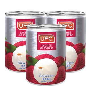 ยูเอฟซี ลิ้นจี่ในน้ำเชื่อม 565 กรัม x 3 กระป๋อง UFC Lychee in syrup 565 grams x 3 cans