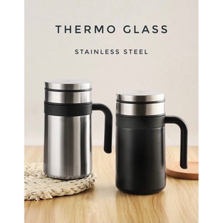 brewing mug stainless steel แก้วน้ำกรองชาสแตนเลสรุ่นหูจับ