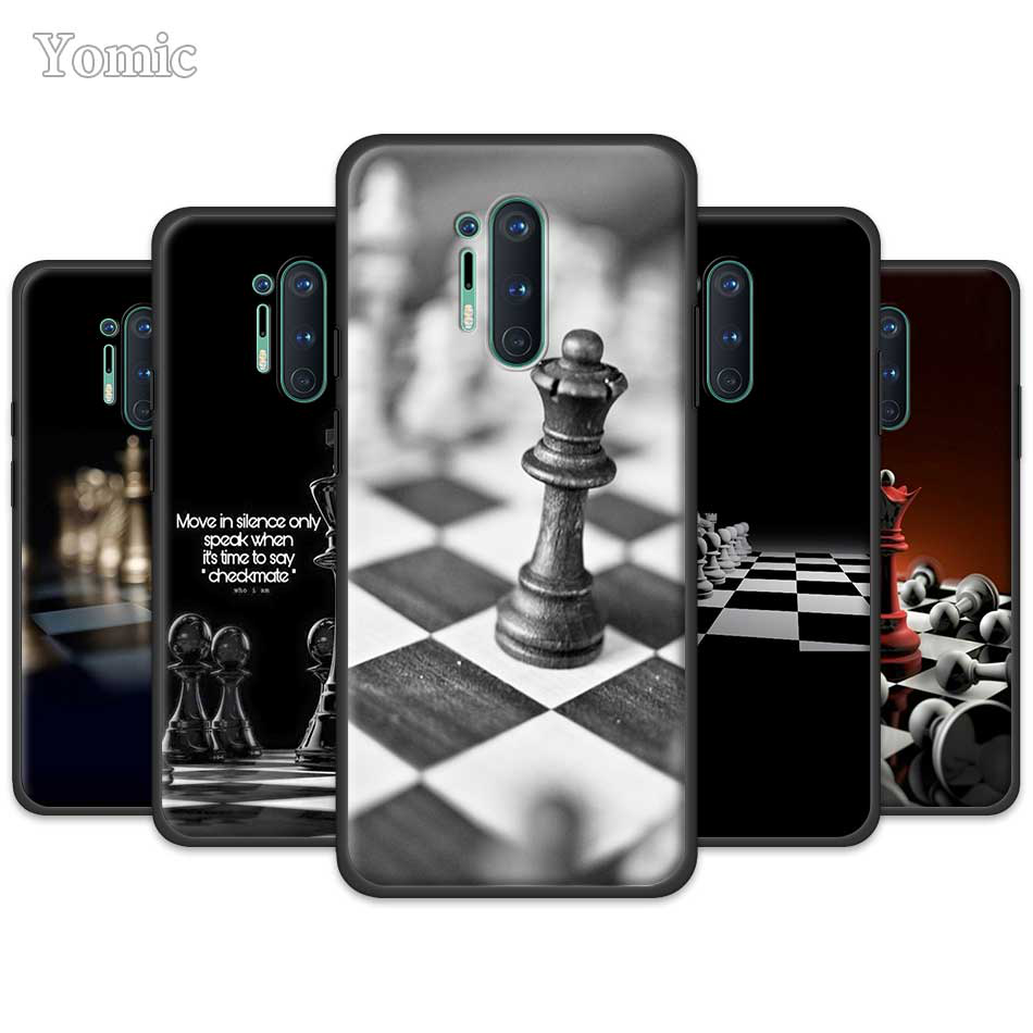 Black And White Chess Fitted Case for Oneplus 7T 8 7 Pro 5G 6 6T Silicone Cover for Oneplus7 8Pro 7TPro Black Phone Shel