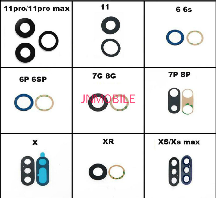 เลนส์กล้อง for iPhone 11 X Xs max Xr 6 6s 7 8 plus,เลนส์กระจกกล้องหลัง for iPhone 11 X Xs max Xr 6 6s 7 8 plus