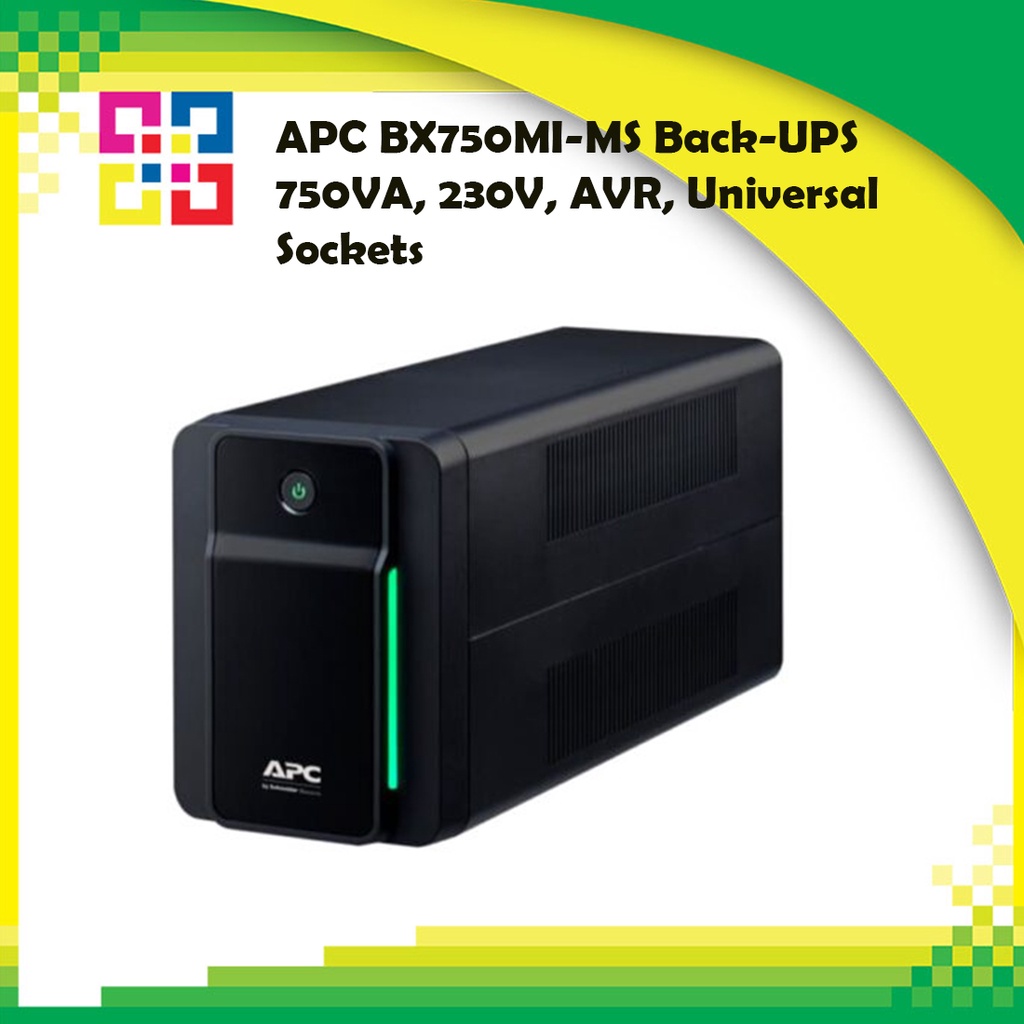 APC BX750MI-MS Back-UPS 750VA, 410W, 230V, AVR, Universal Sockets