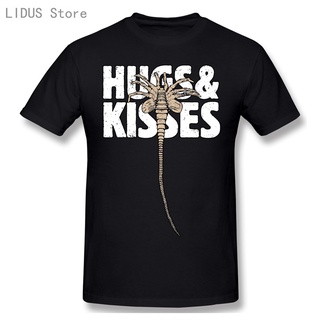 เสื้อยืดคอกลม ผ้าฝ้าย 100% พิมพ์ลายอนิเมะ hugs Kisses Xoxo Ripley Prometheus Nostromo Weyland face alien Hugger สําหรับผ