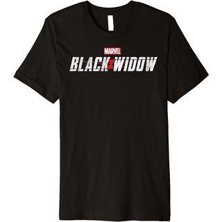 เสื้อยืดสีพื้นไซส์ใหญ่ Marvel Black Widow Official Movie Logo Premium T-Shirt discount black widow;&gt;*