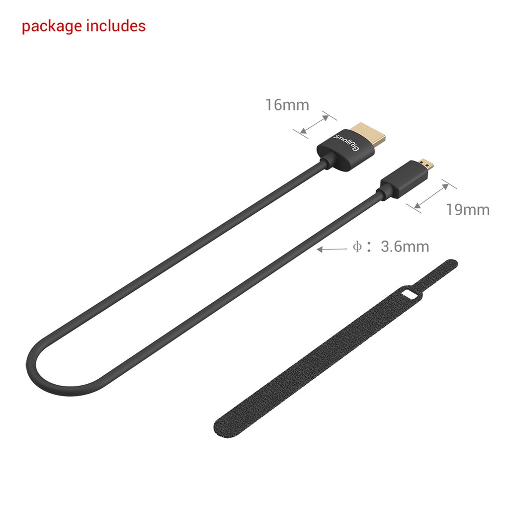 SmallRig Ultra-Slim 4K Camera Data Cable (D to A) (35cm) #3042B