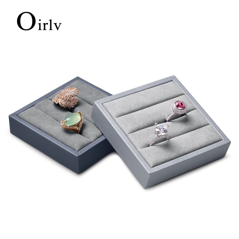 Oirlv ถาดหนัง PU สําหรับใส่เครื่องประดับ แหวน PU053