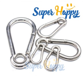 Snap hook รุ่นมีห่วง คาราบิเนอร์มีห่วง Eyelet Carabiners สแนปลิงค์ สแตนเลส 304 eyelid snap hook