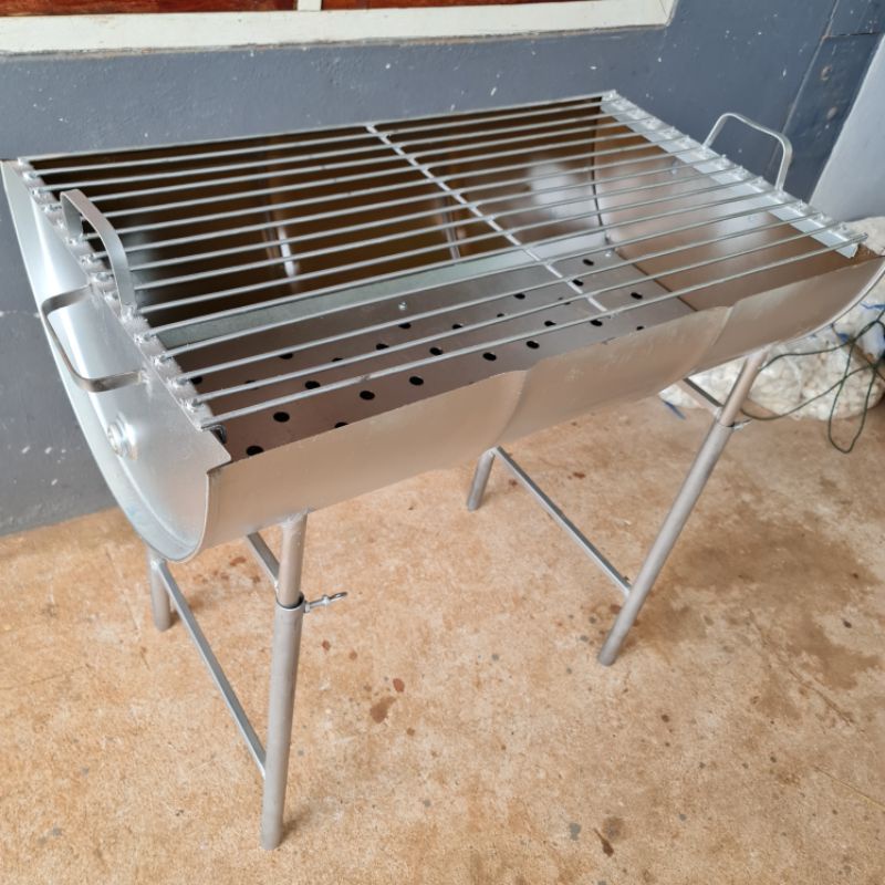 เตาขาสูง (เตาปิ้งย่างมีรองถ่าน รุ่น 100 ลิตร ) ใหญ่ สวยใหม่ พร้อมส่ง กว้าง 46 ยาว 80 สูง 80 เซนติเมตร ได้ตามรูปครบชุด - รูปที่ 5