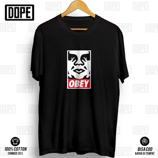 Kaos OBEY เสื้อยืดลําลอง ผ้าฝ้าย แขนสั้น พิมพ์ลาย Distro Baju Combed 30s V2 DOPE สําหรับผู้ชาย ผู้หญิง