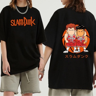 【100% cotton】เสื้อยืดแขนสั้นลําลอง พิมพ์ลายอนิเมะ Slam Dunk Kawaii สไตล์ญี่ปุ่น สําหรับผู้ชาย QW246VB