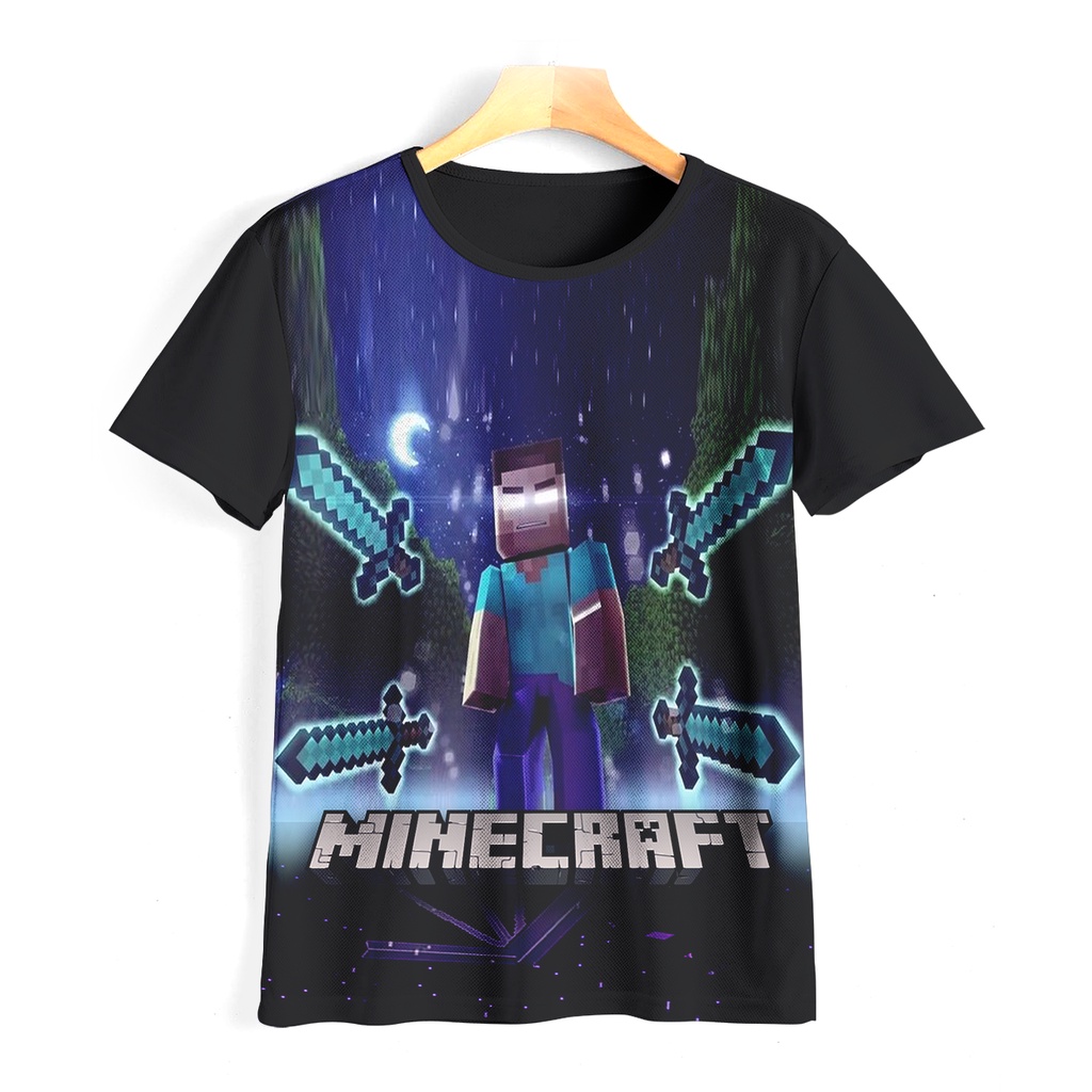 เสื้อยืด Minecraft herobrine kids& 39;s 04100122 เด็ก& 39;ส เสื้อผ้า อายุ 1-12 ปี