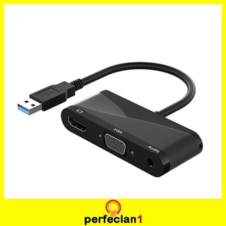 USB 3.0 to HDMI VGA Adapter with Audio Output 1080P for Laptop PC