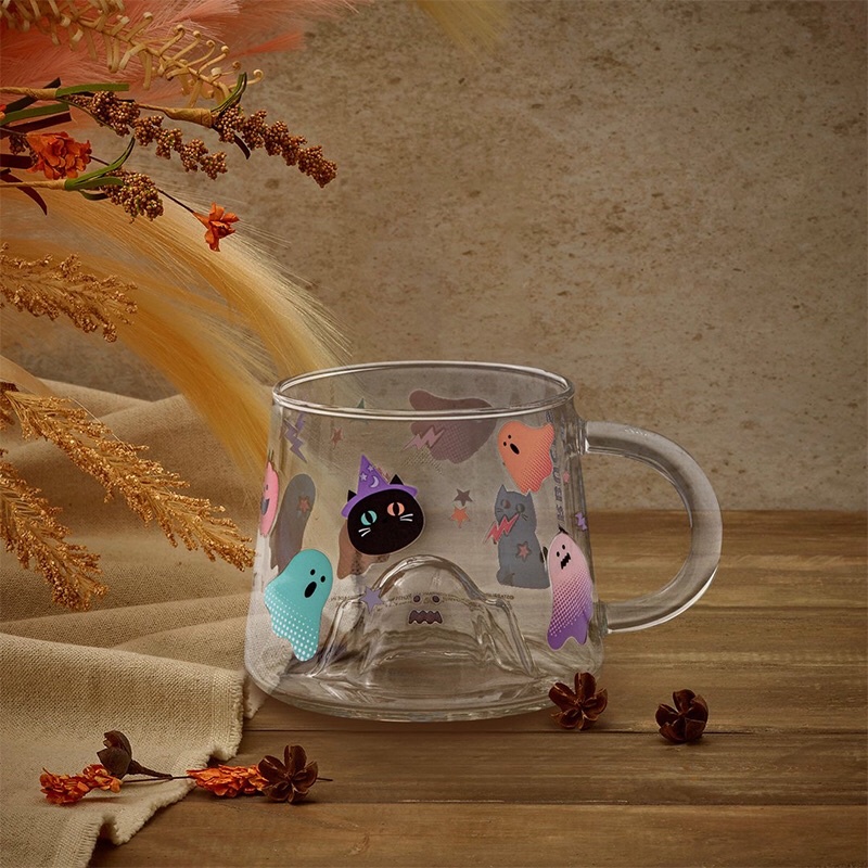 starbucks halloween 2021 ghost glass mug 12 oz