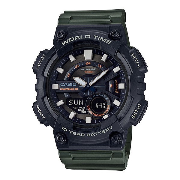 casio แท้ 💯% นาฬิกาข้อมือชาย  รุ่น AEQ-110W-3AVDF (สินค้าใหม่ ของแท้ 💯% มีใบรับประกัน)