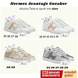 H ermes AVANTAGE SNEAKER  ผ้าใบหนังทั้งใบ ของแท้