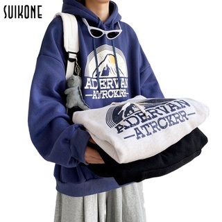 Suikone เสื่อผู้ชาย hoddie for men เสื้อกันหนาวผู้ชาย เสื้อผ้าผู้ชายสไตล์เกาหลี เสื้อผ้าวินเทจผู้ชาย