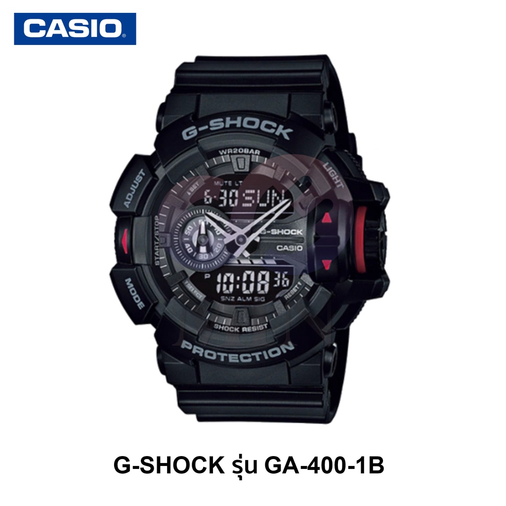 CASIO นาฬิกาข้อมือผู้ชาย G-SHOCK รุ่น GA-400-1B นาฬิกาข้อมือ นาฬิกาผู้ชาย นาฬิกากันน้ำ⌚