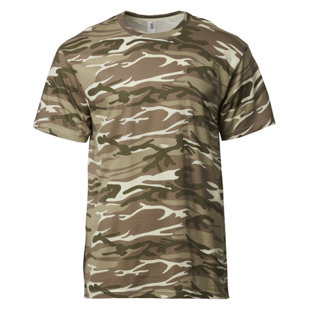 เสื้อยืดลายพราง Anvil Unisex - ทรายลายพราง 939