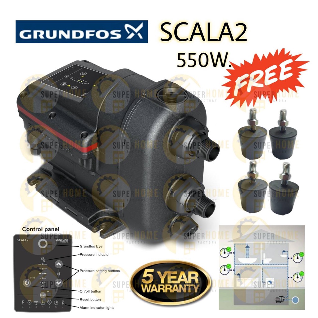 บริการติดตั้ง SCALA2 ปั๊มน้ำ Grundfos ปั้มกรุนฟอส Grundfos SCALA2 ...