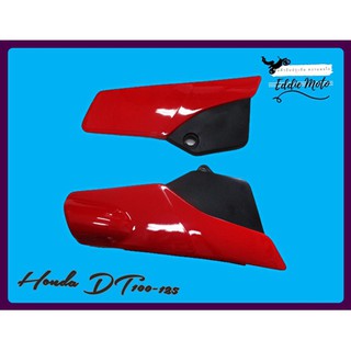 HONDA DT100 - DT125 SIDE COVER LH&amp;RH SET "RED" &amp; "BLACK"   // ฝากระเป๋าข้าง ฮอนด้า สีแดง-ดำ สินค้าคุณภาพดี